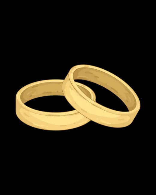 Two wedding rings representing a marriage founded upon worship