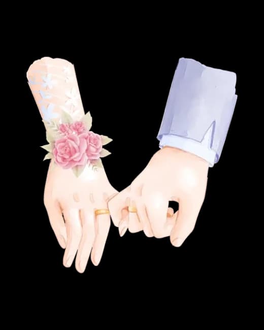 Two hands linked together representing compatibility and affection