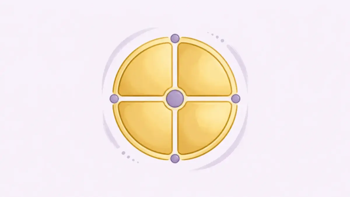 A balanced four-part calendar representing equal time